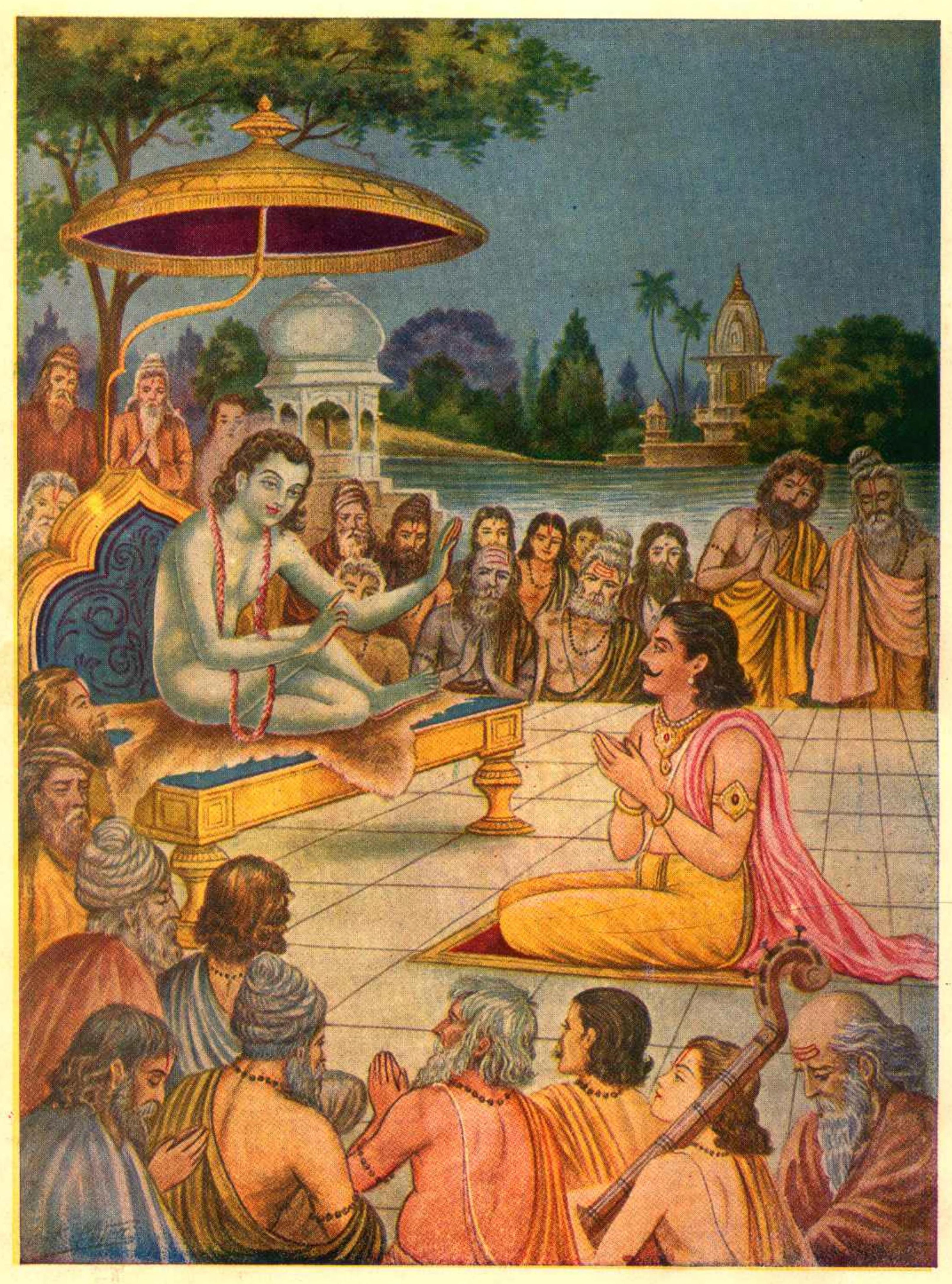 Sukadeva reciting to Parikshit